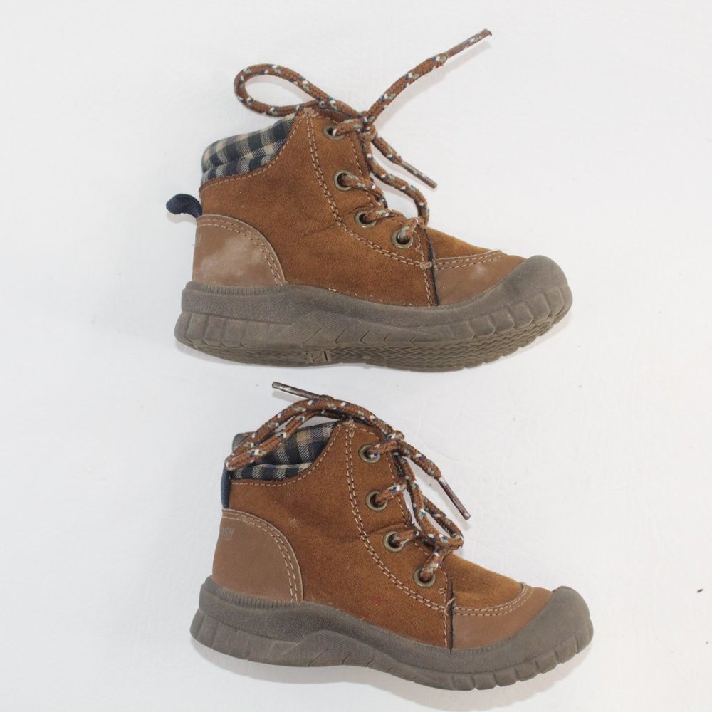 Osh Kosh B'gosh Benito Size 6 Baby Toddler Brown Leather Lace Up Boots #128 - Picture 7 of 11